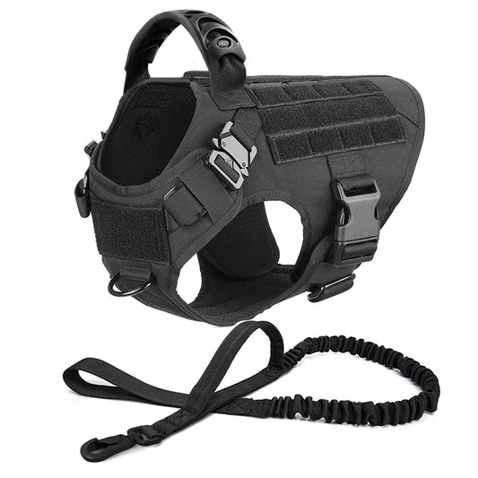 Tactical Dog Harness and Leash Set