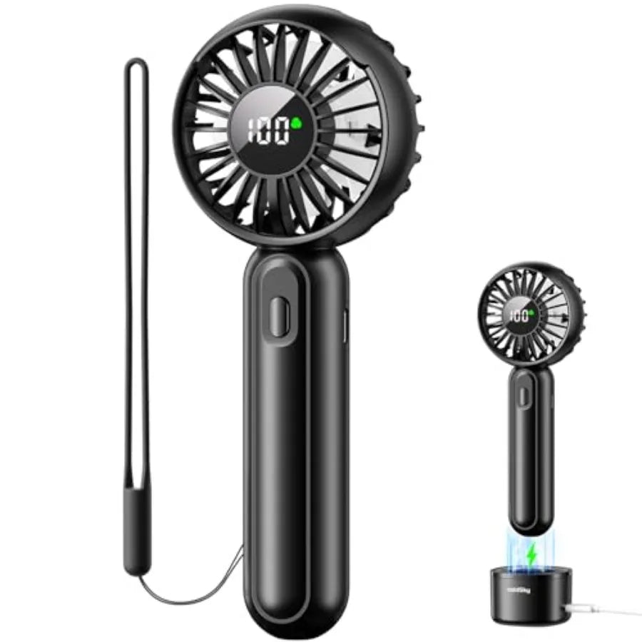 Handheld Fan With Wireless Charging Base Three Speeds