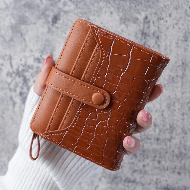 NONECN Mini Crocodile Print Clutch Wallet And Coin Purse