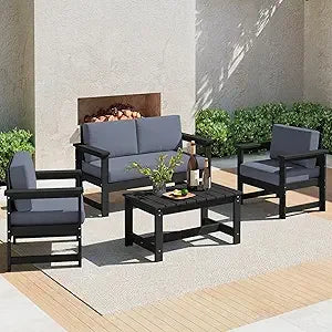 Outdoor Conversation Couch Set 4 Piece Patio Furniture Collection