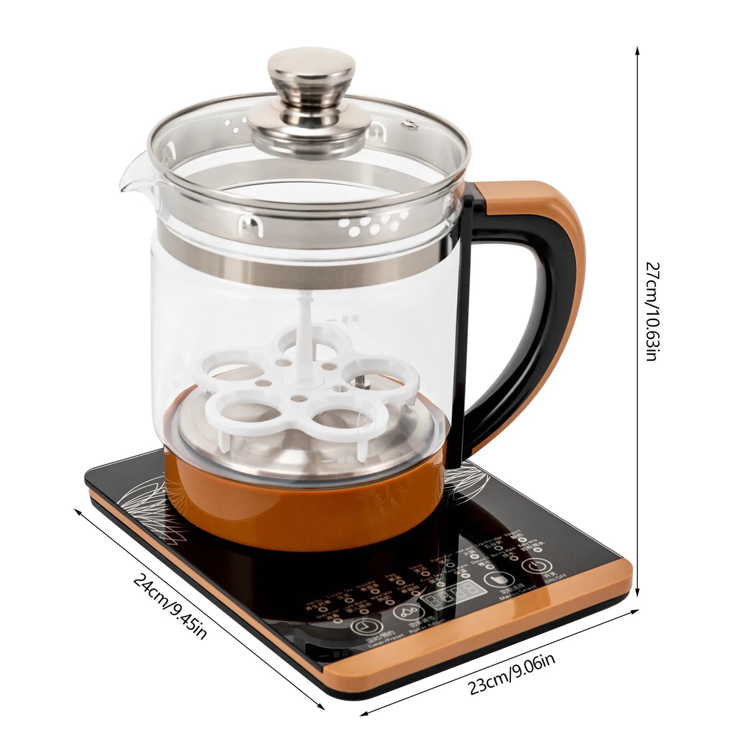 Electric Glass Tea Kettle With Warmer
