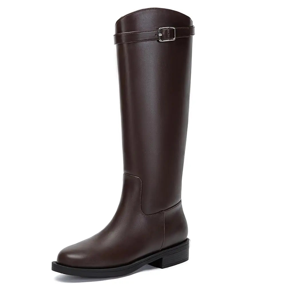 Womens Knee High Riding Boots PU Upper Equestrian Boot