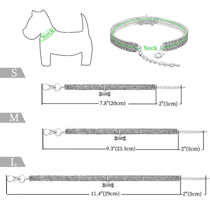 Bling Rhinestone Pet Collar and Leash