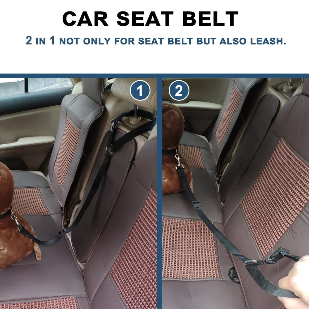 Solid Color Pet Backseat Safety Belt Adjustable