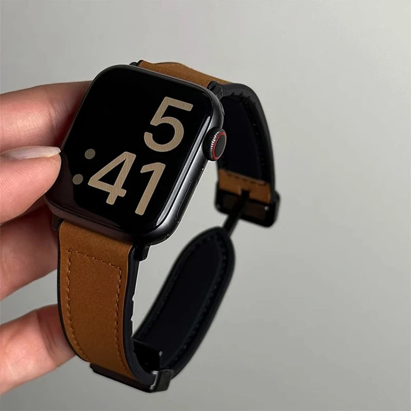 Genuine Leather Watch Strap For AppleWatch Ultra 9 10 SE