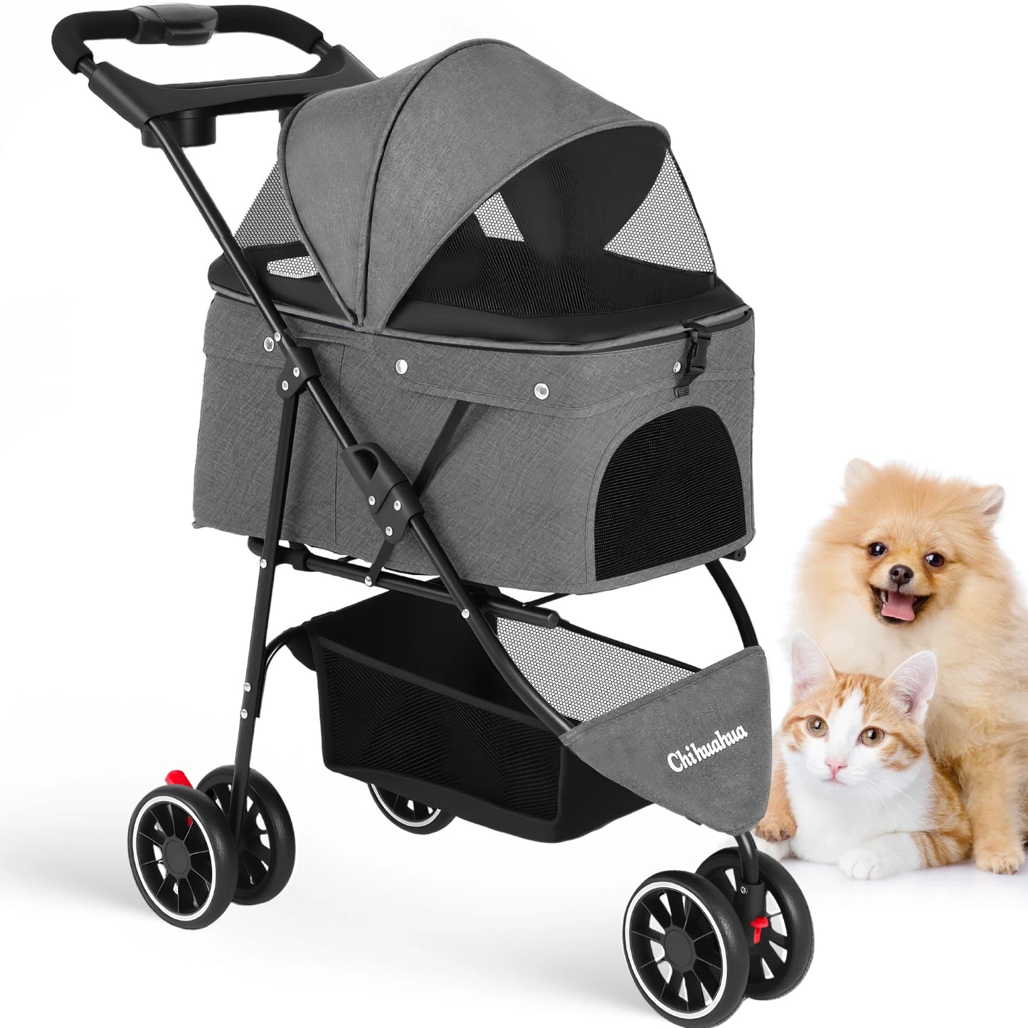 CHIHUAHUA Pet Stroller For Dogs And Cats With Alloy Frame