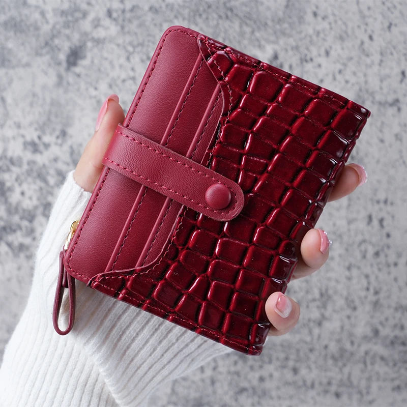NONECN Mini Crocodile Print Clutch Wallet And Coin Purse