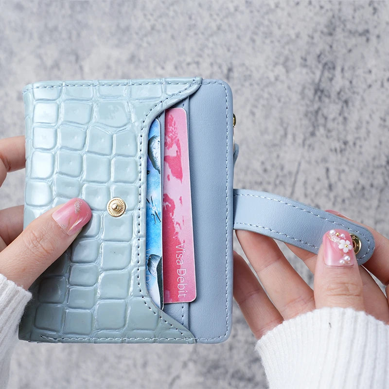 NONECN Mini Crocodile Print Clutch Wallet And Coin Purse