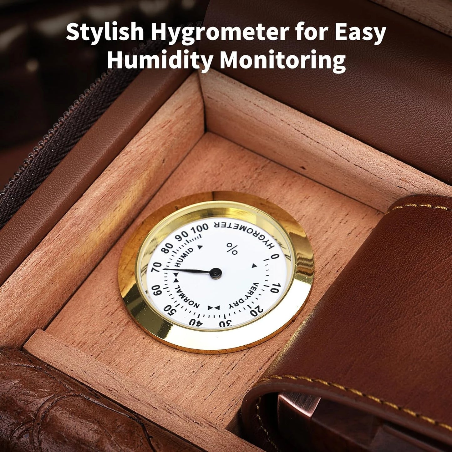 Portable 8 Cigar Travel Humidor Case With Humidity Control