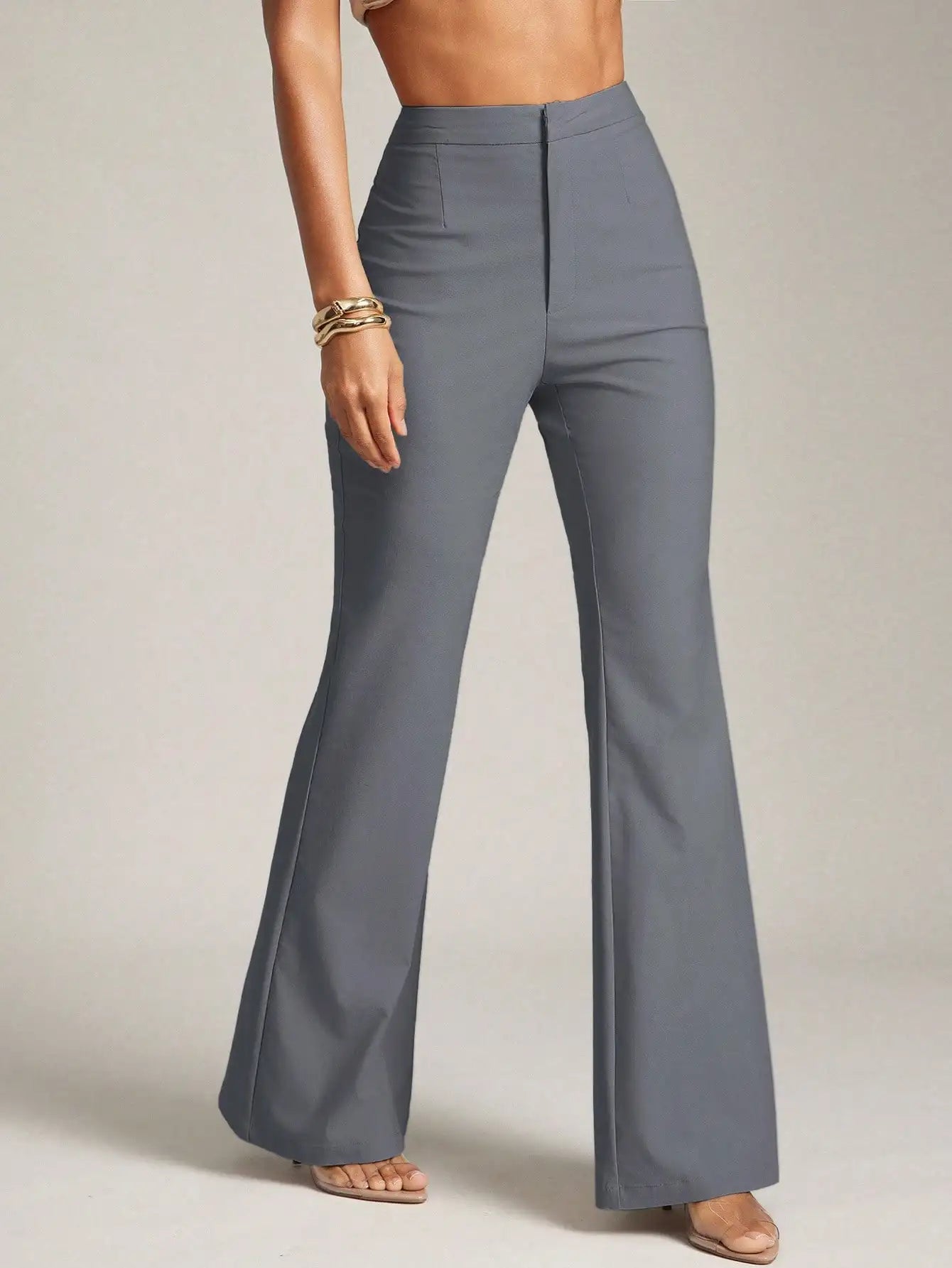 High Waist Flare Leg Pants For Women Office Trousers
