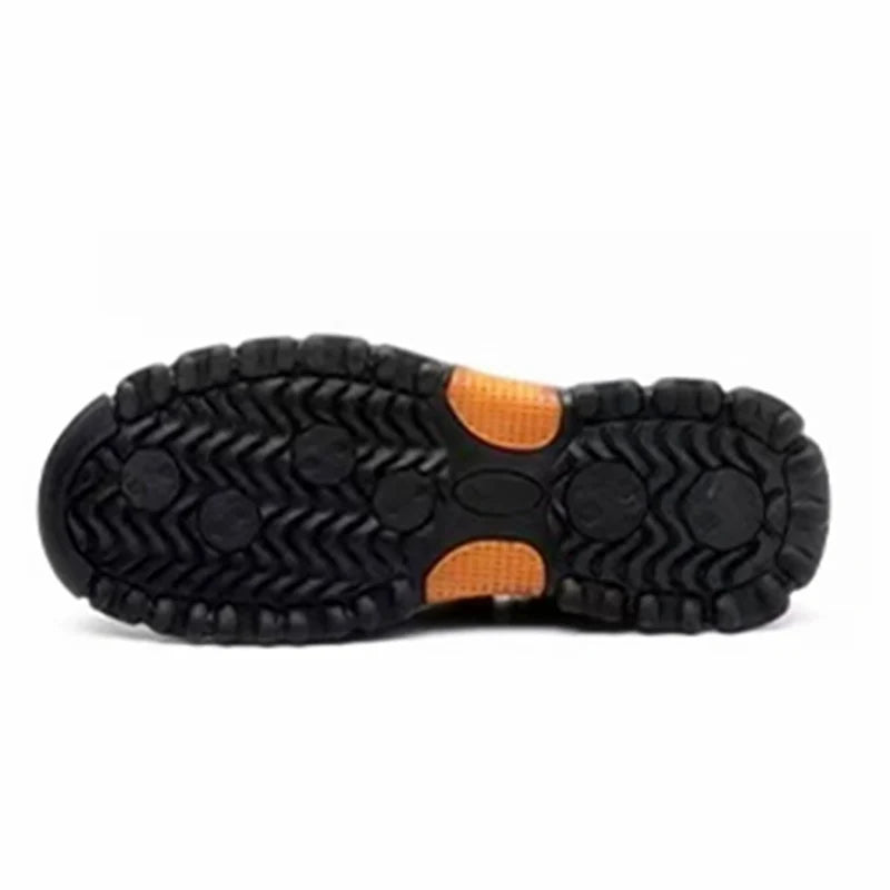 Mens Composite Toe Work Boots Waterproof Leather Upper Rubber Outsole