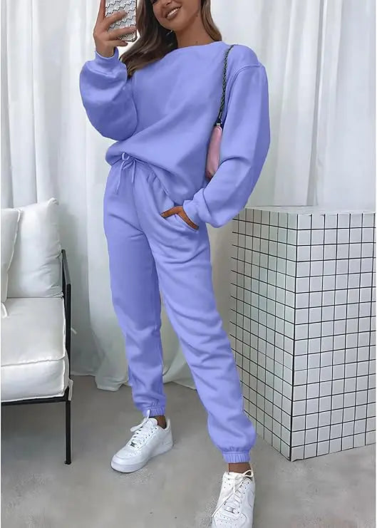 KANSOON Two Piece Long Sleeve Sweatsuit Pants Set For Women