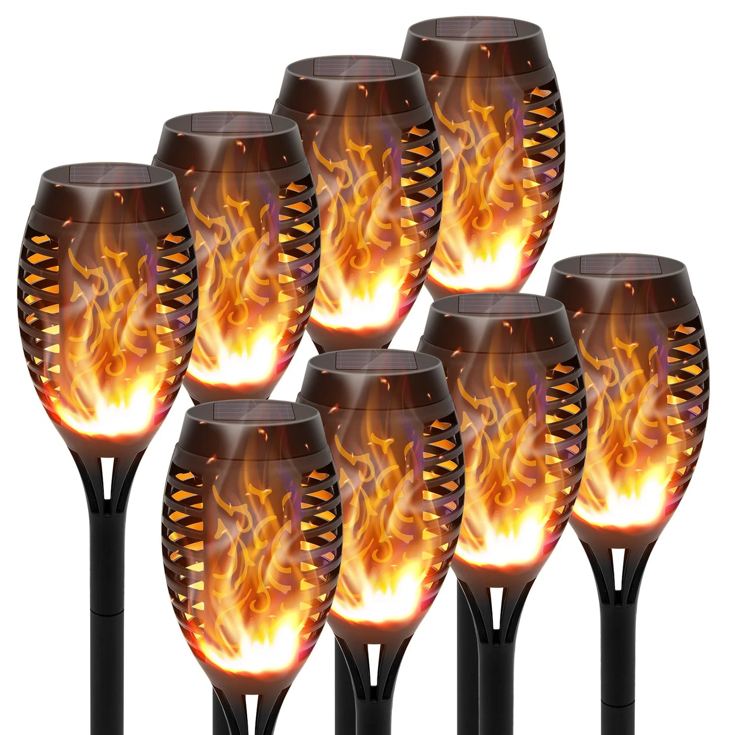 Waterproof Solar LED Torch Lights With Flickering Flame For Path