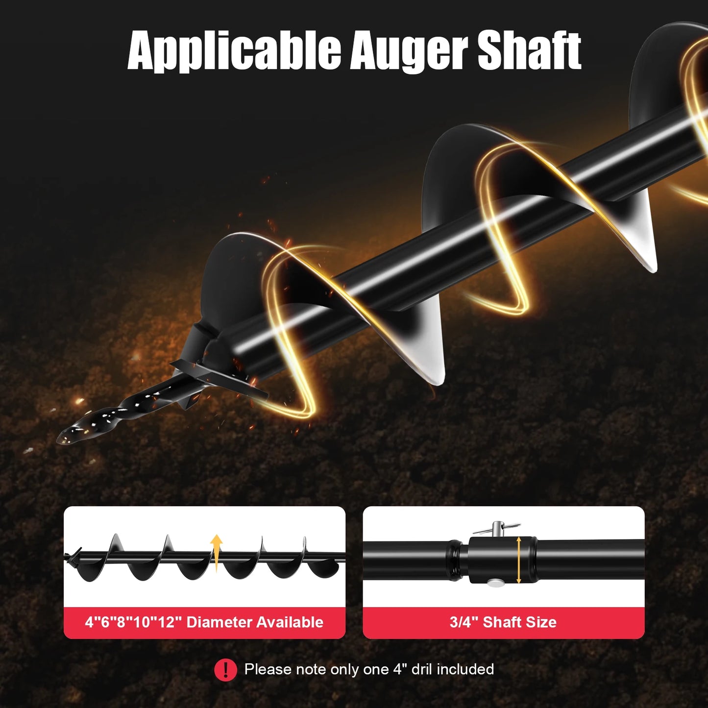 CNCEST 1500W Electric Post Hole Digger Garden Drill