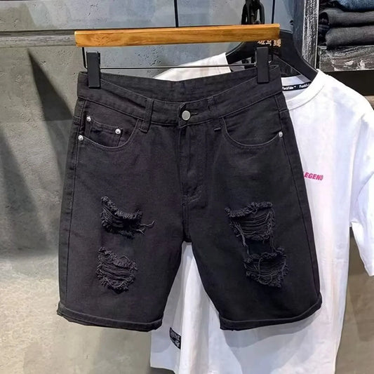 Men's Summer Ripped Denim Shorts For Everyday Wear