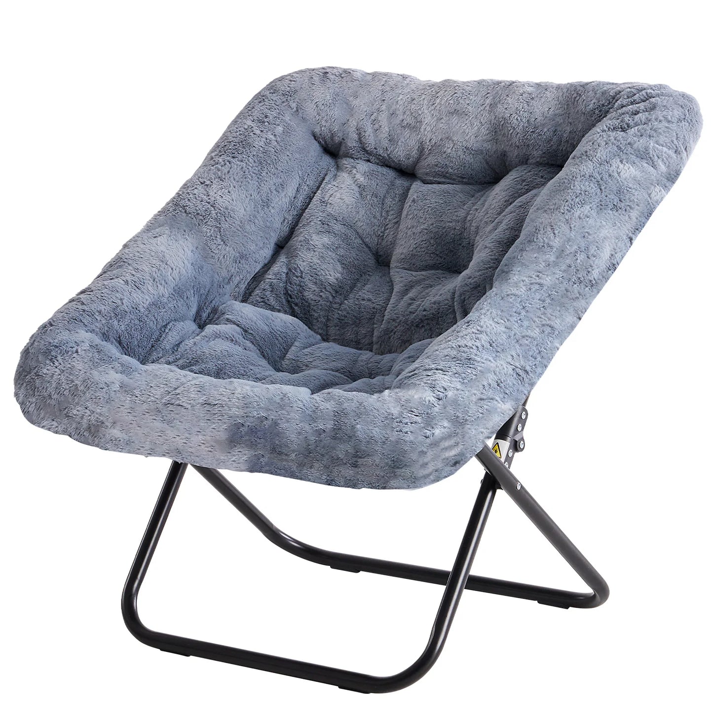 JHK Cozy Faux Fur Folding Lounge Chair for Home Use