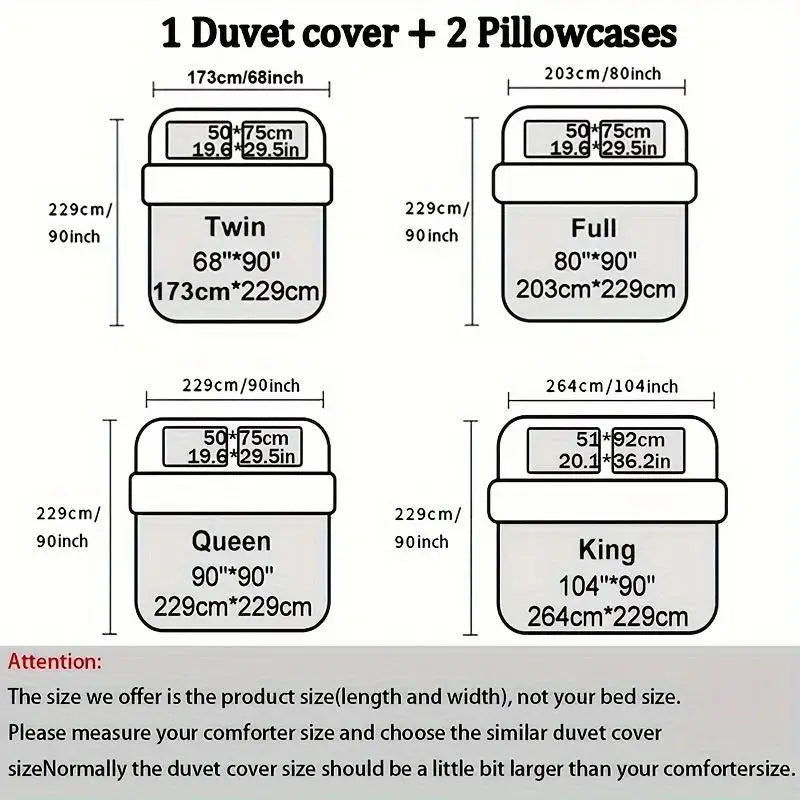 Bohemian Flower Quilt Cover Set 3 Pieces Polyester