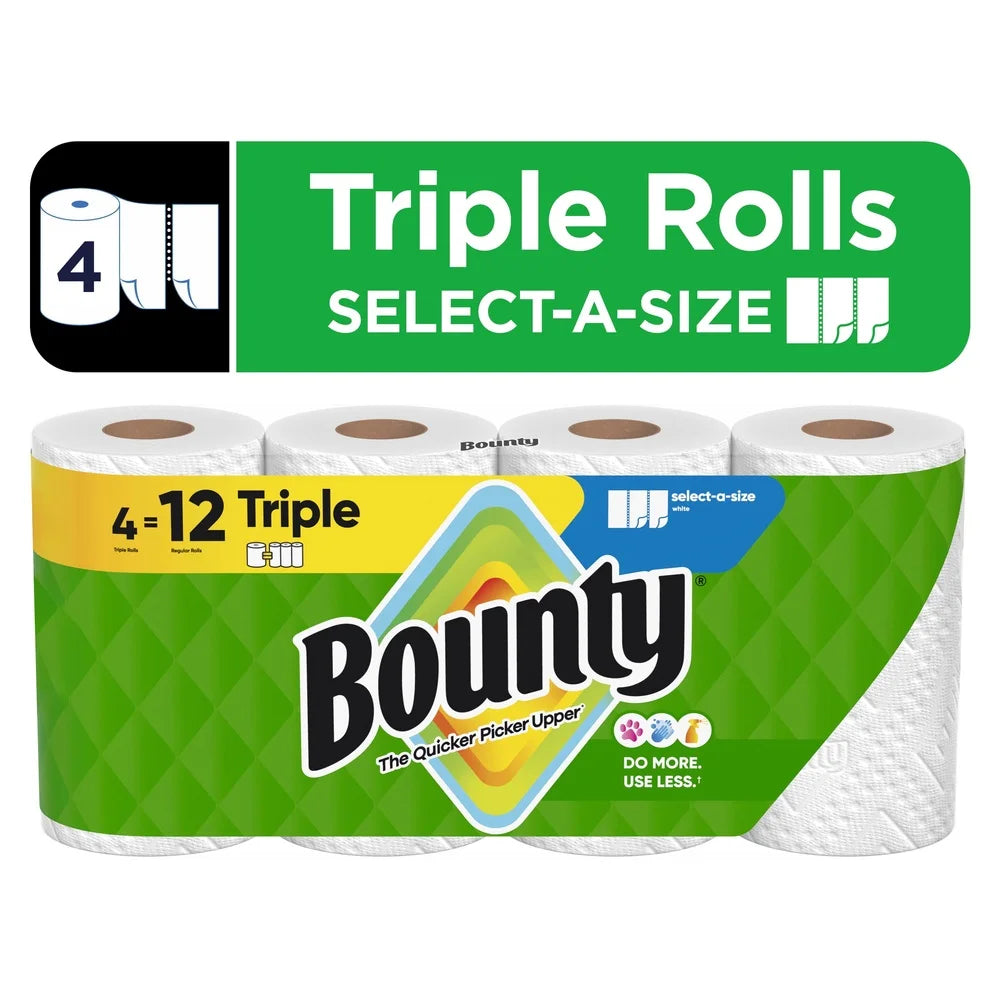 Paper Towels 4 Triple Rolls Quick Cleanup Household Spills