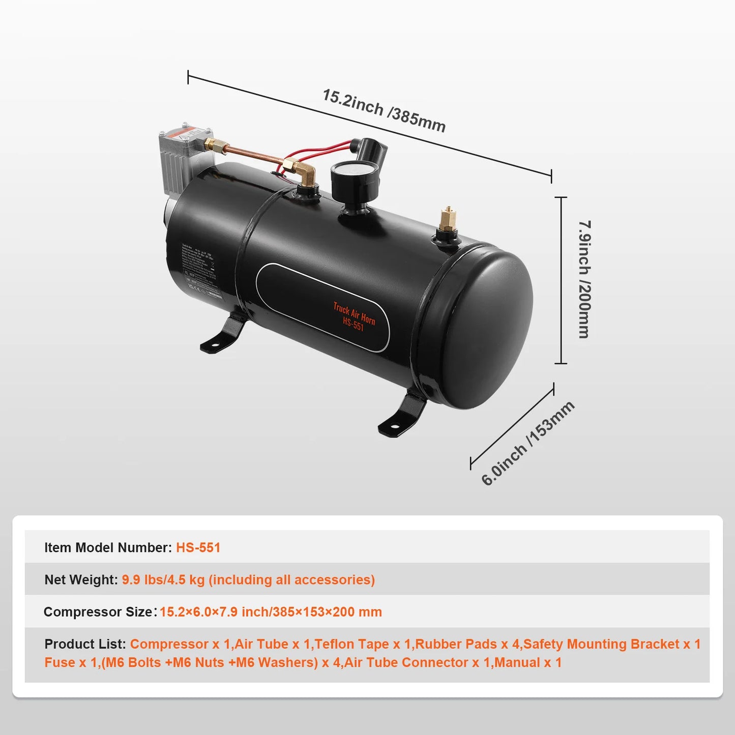 Succebuy 12V Air Compressor With Tank 120 PSI Onboard System