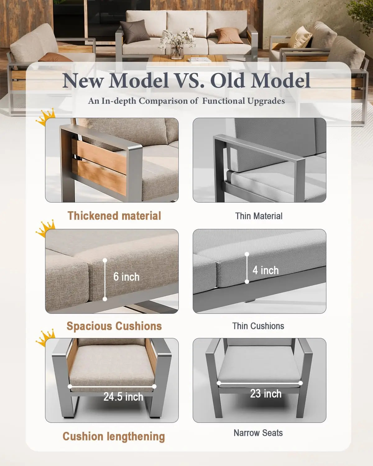 All Weather Aluminum Outdoor Patio Furniture Set Bundle