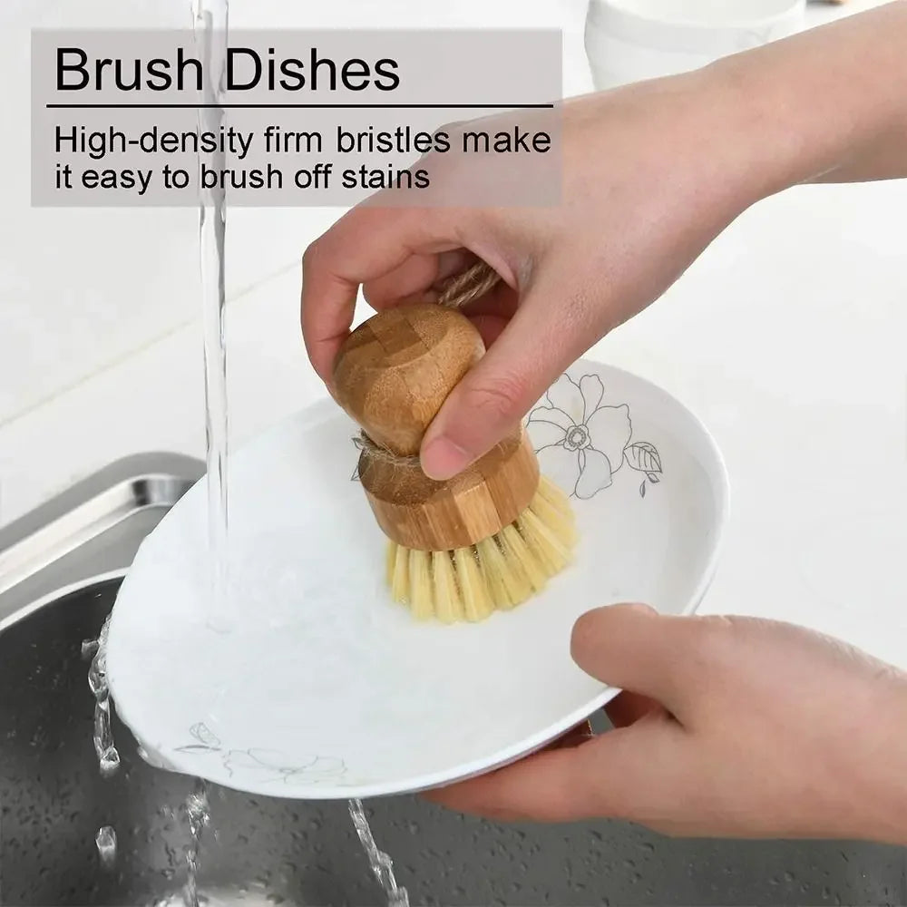 Wooden Kitchen Dish Cleaning Brush 2 pc set