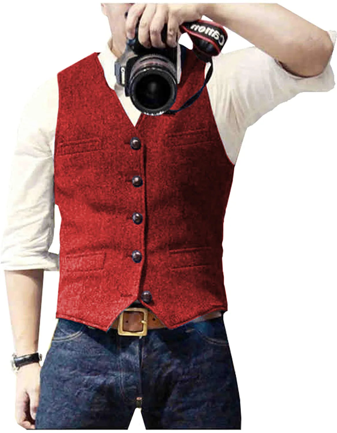 Herringbone Tweed Men's Suit Vest