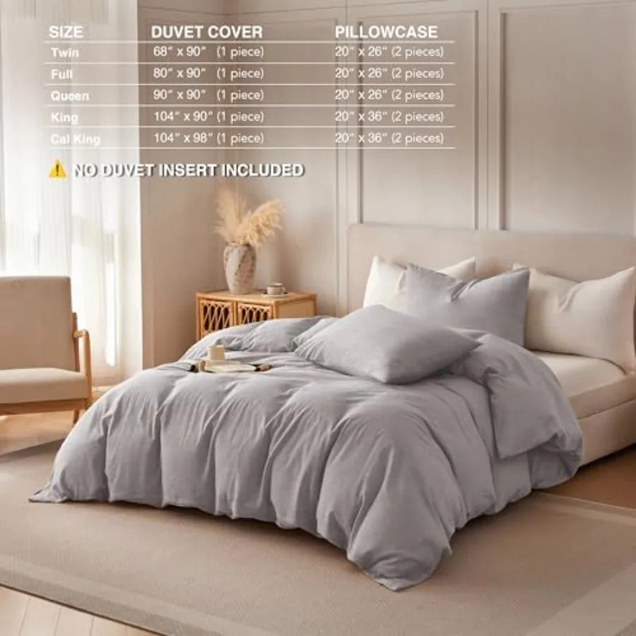 Linen Duvet Cover Set Cotton Linen Blend Jacquard Bedding