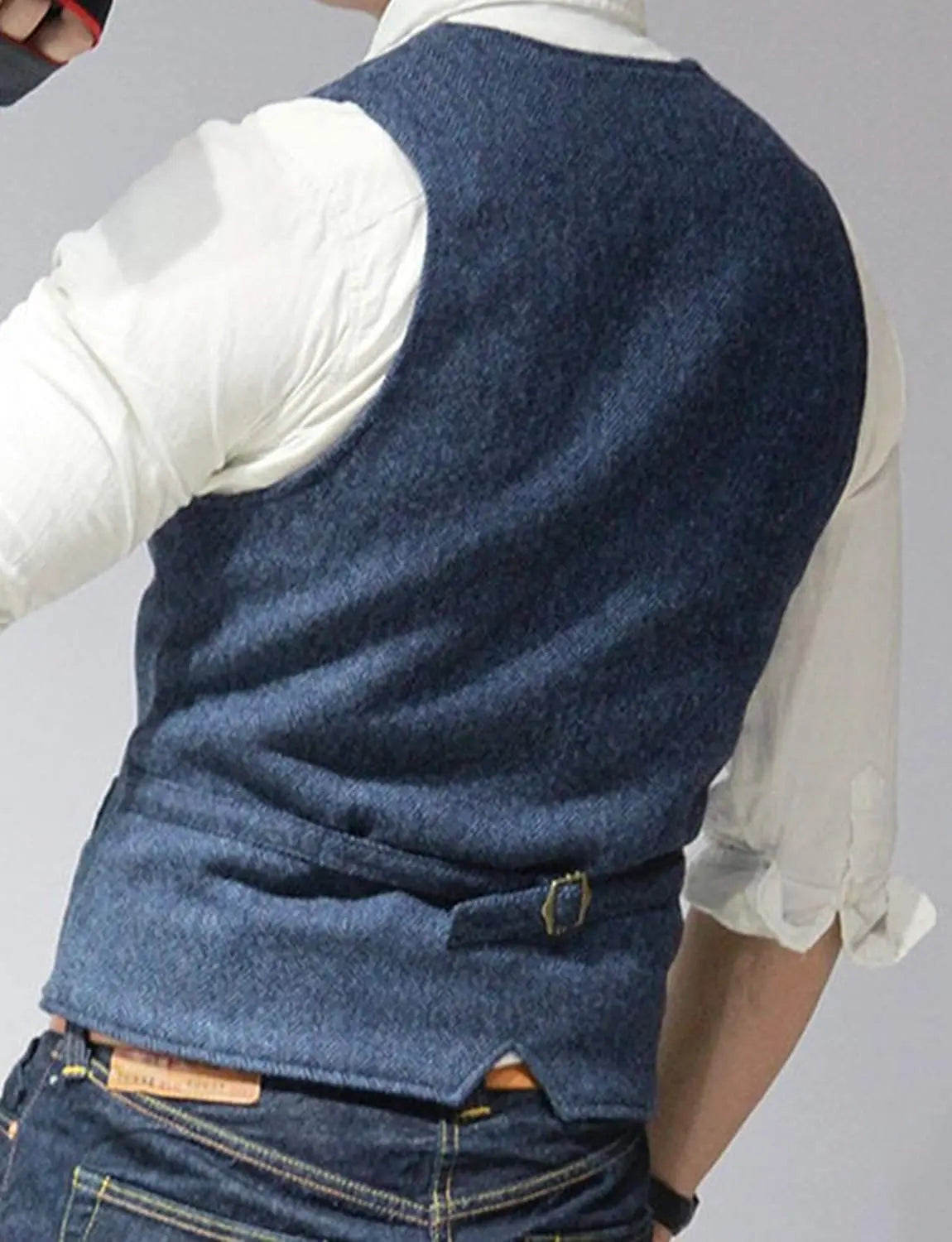 Herringbone Tweed Men's Suit Vest