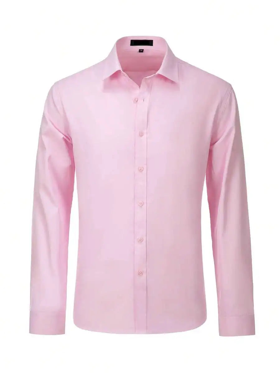 Mens Long Sleeve Formal Poplin Shirt For Business Or Wedding