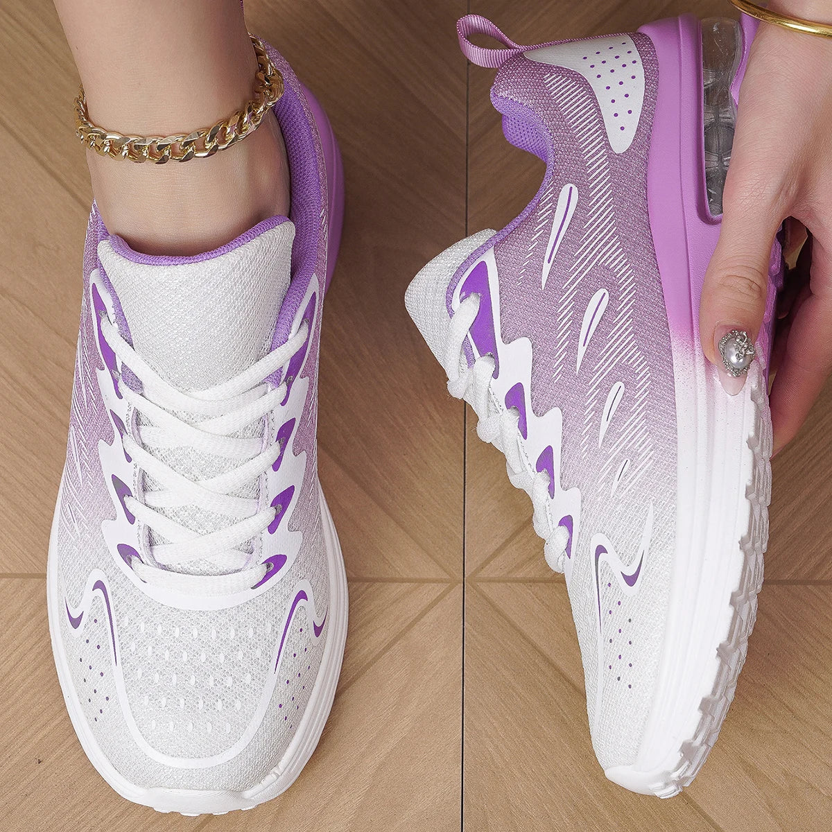 Women Orthopedic Walking Shoes Air Mesh Upper Rubber Sole