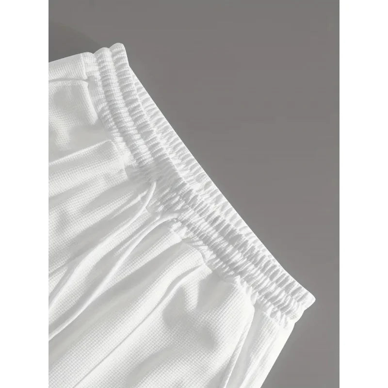 Men's 2-Piece Casual Sportswear Set Knit Tee With Pocket Shorts