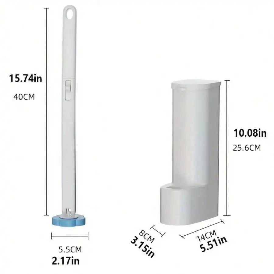 Wall Mounted Toilet Brush With Holder Long Reach Cleaning Tool