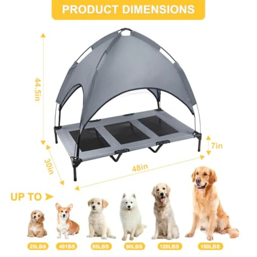 Elevated Dog Bed With Canopy For Durable Indoor Comfort