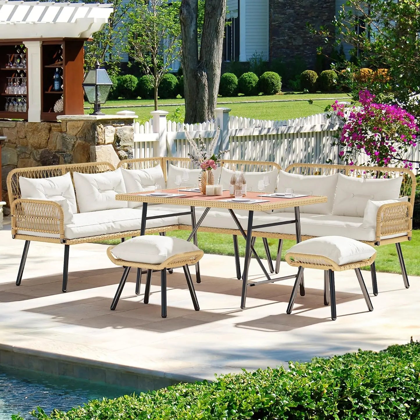All Weather Rattan Outdoor Conversation Sofa Set For Patio