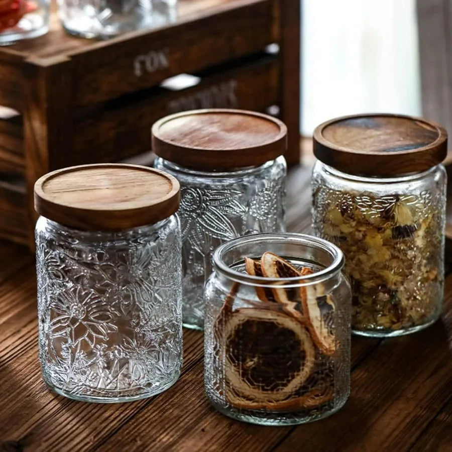 Vintage Glass Jar With Lid
