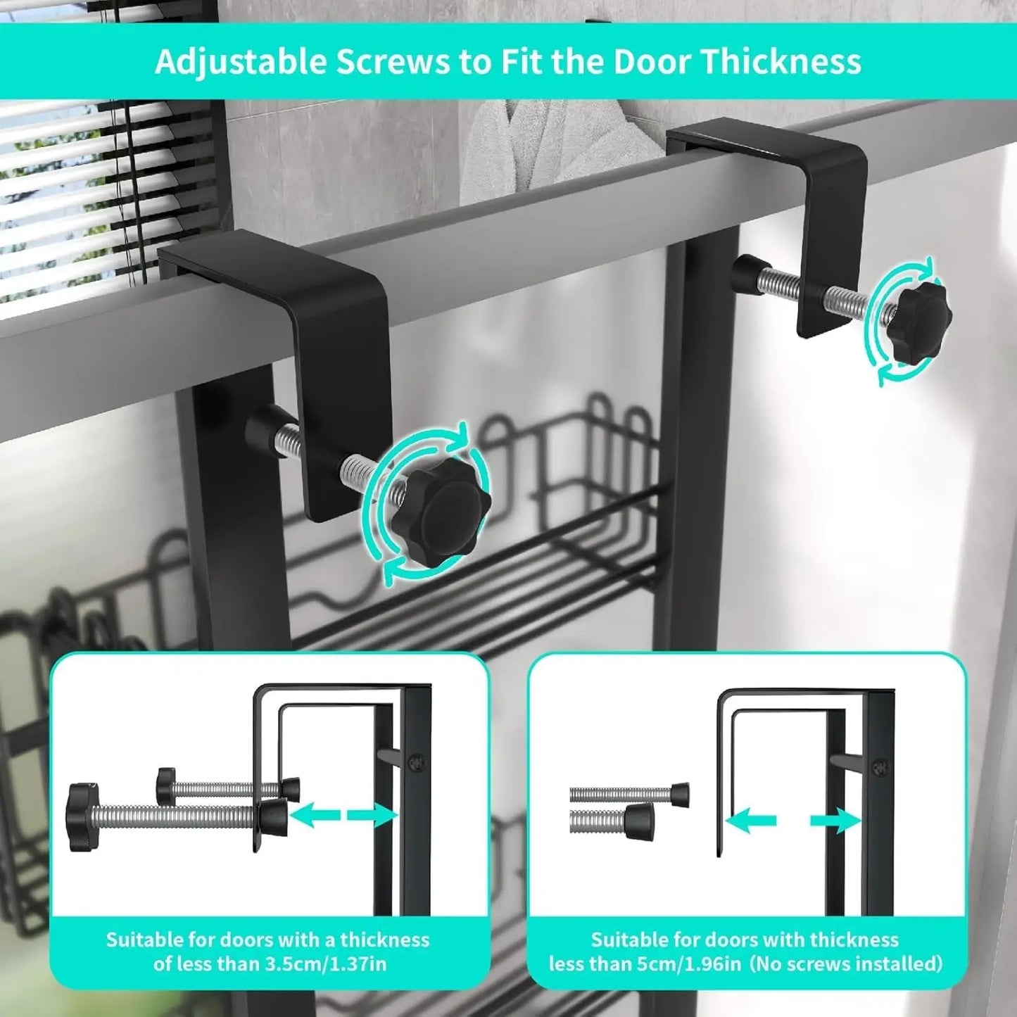 4-Tier Adjustable Over-The-Door Shower Caddy for Bathroom Storage