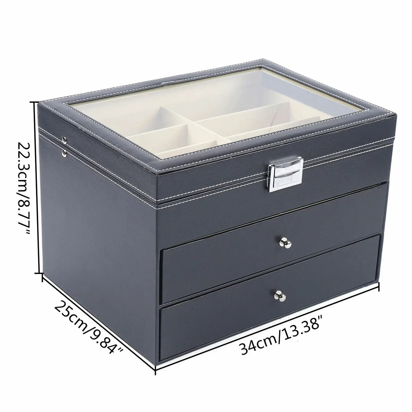 PU Leather Sunglasses Display Box With Glass Window