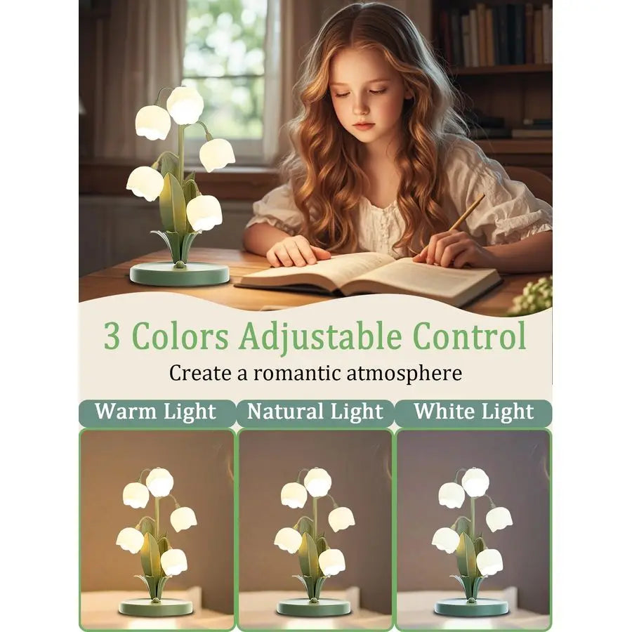 Lily Of The Valley Flower Lamp With Five Bulb Sockets