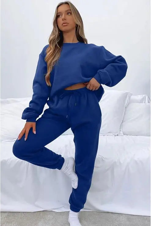 KANSOON Two Piece Long Sleeve Sweatsuit Pants Set For Women