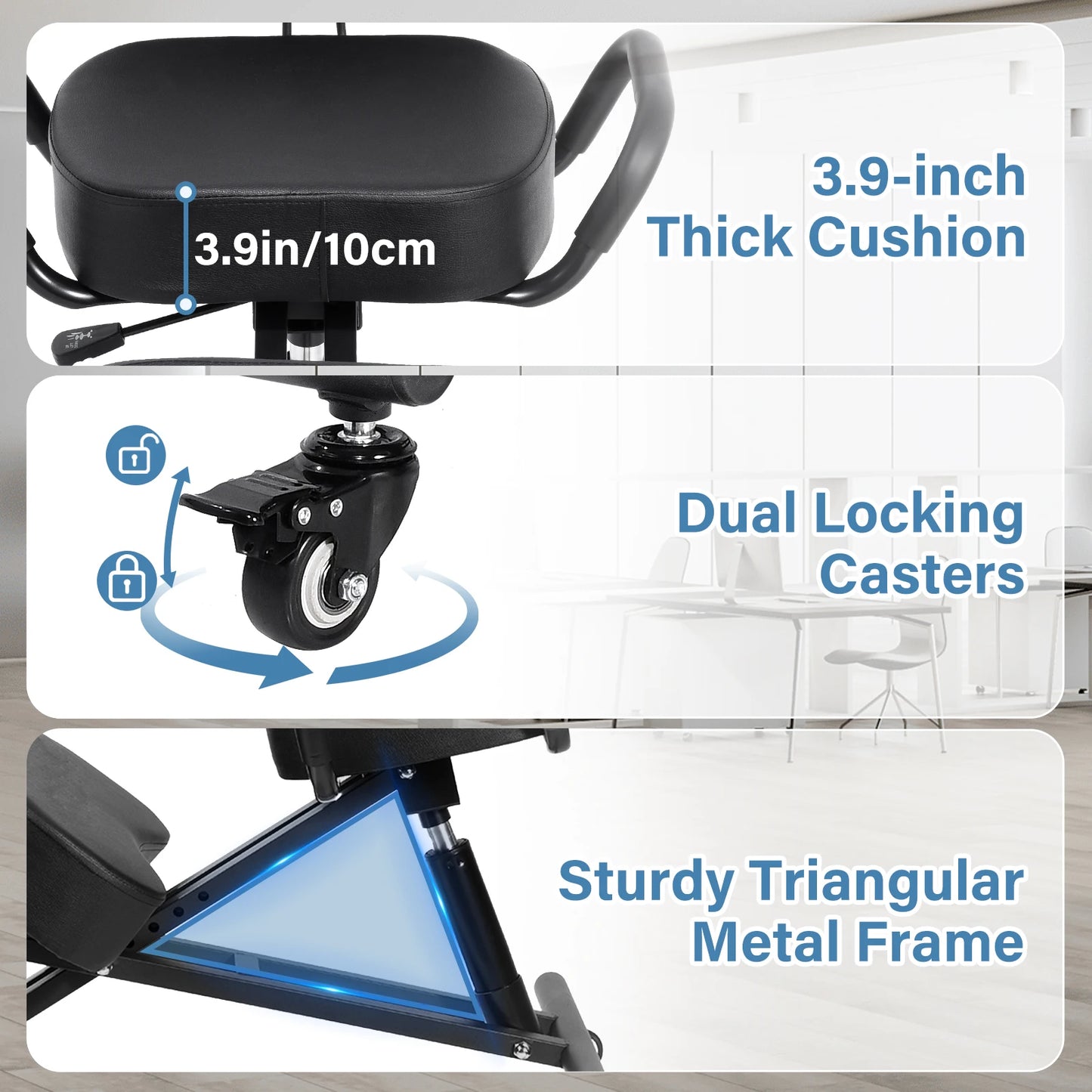 Kneeling Chair With Back Support For Office Ergonomics
