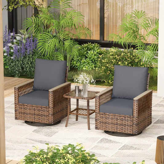 All Weather Wicker Patio Bistro Set With Table Outdoor Furniture