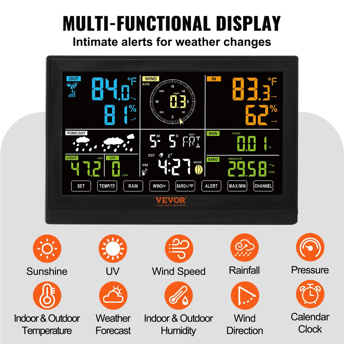 SucceBuy 7-In-1 Wireless Digital Home Weather Station