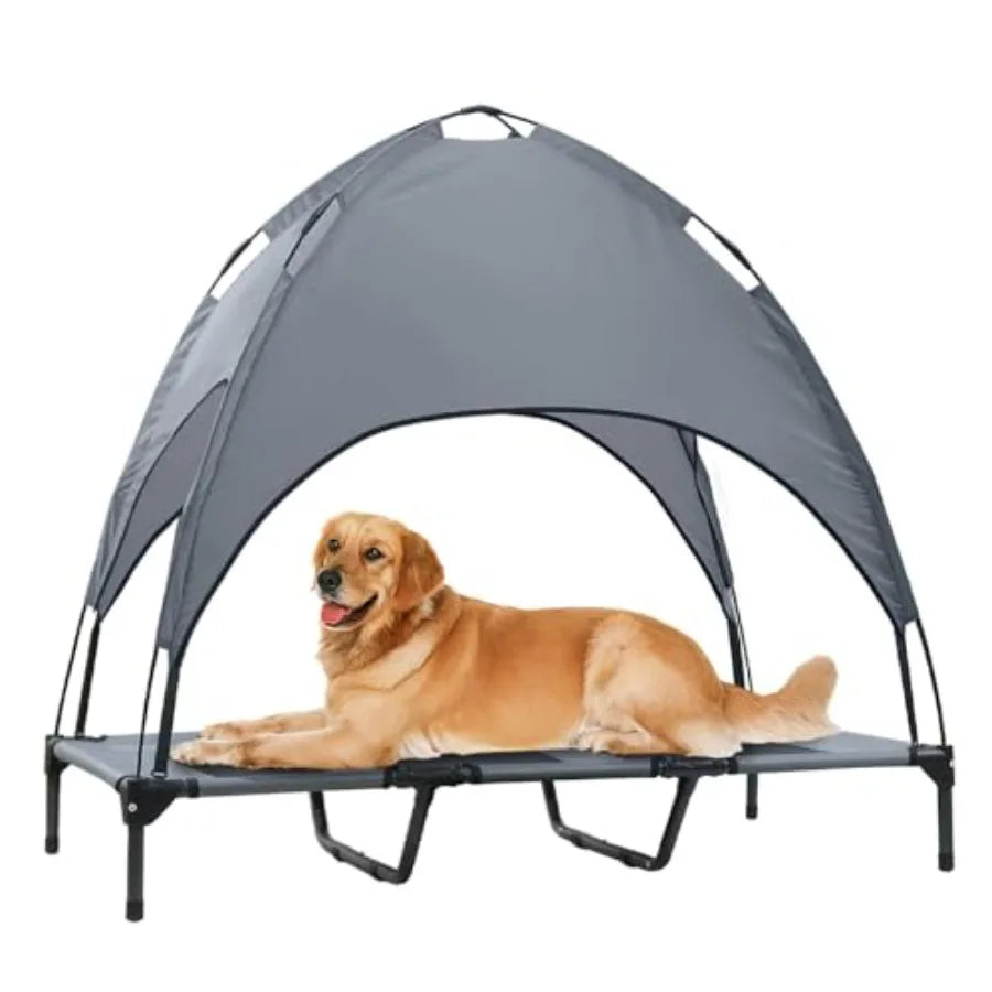 Elevated Dog Bed With Canopy For Durable Indoor Comfort