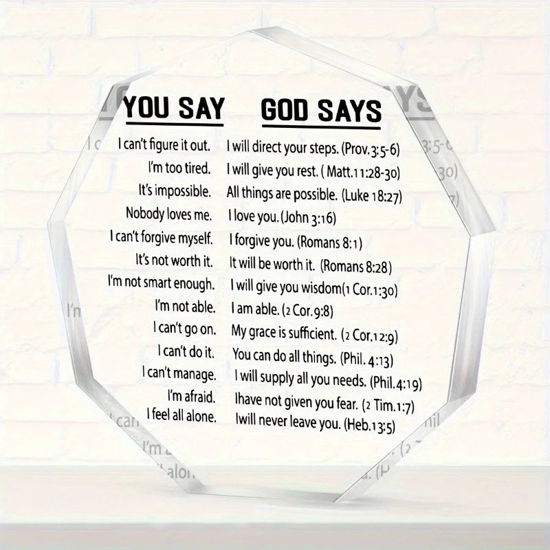 Acrylic Bible Verse Memento For Family And Office Decor