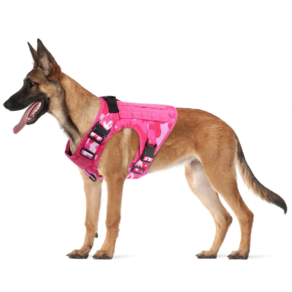 Military Pink Camouflage Dog Harness w/ Leash