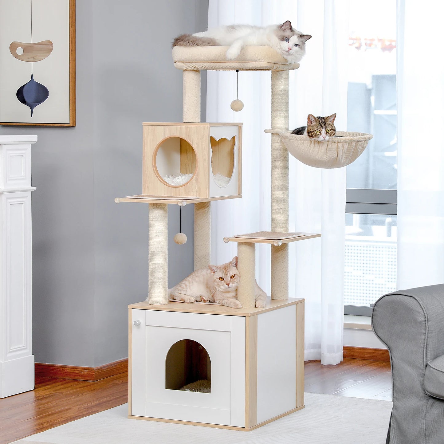 PAWZ Ro Multi Level Cat Tree For Active Indoor Adventures