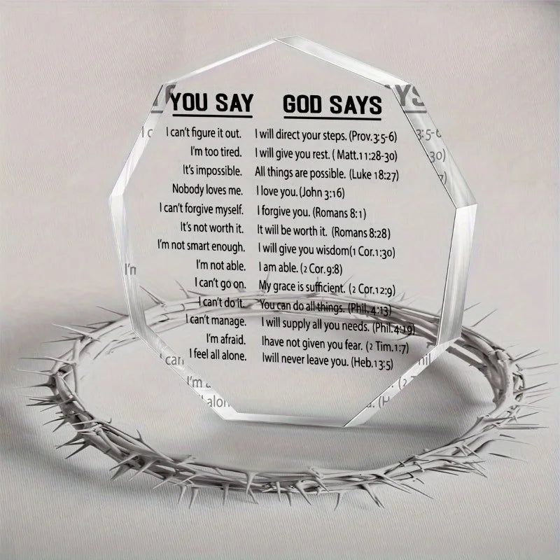 Acrylic Bible Verse Memento For Family And Office Decor