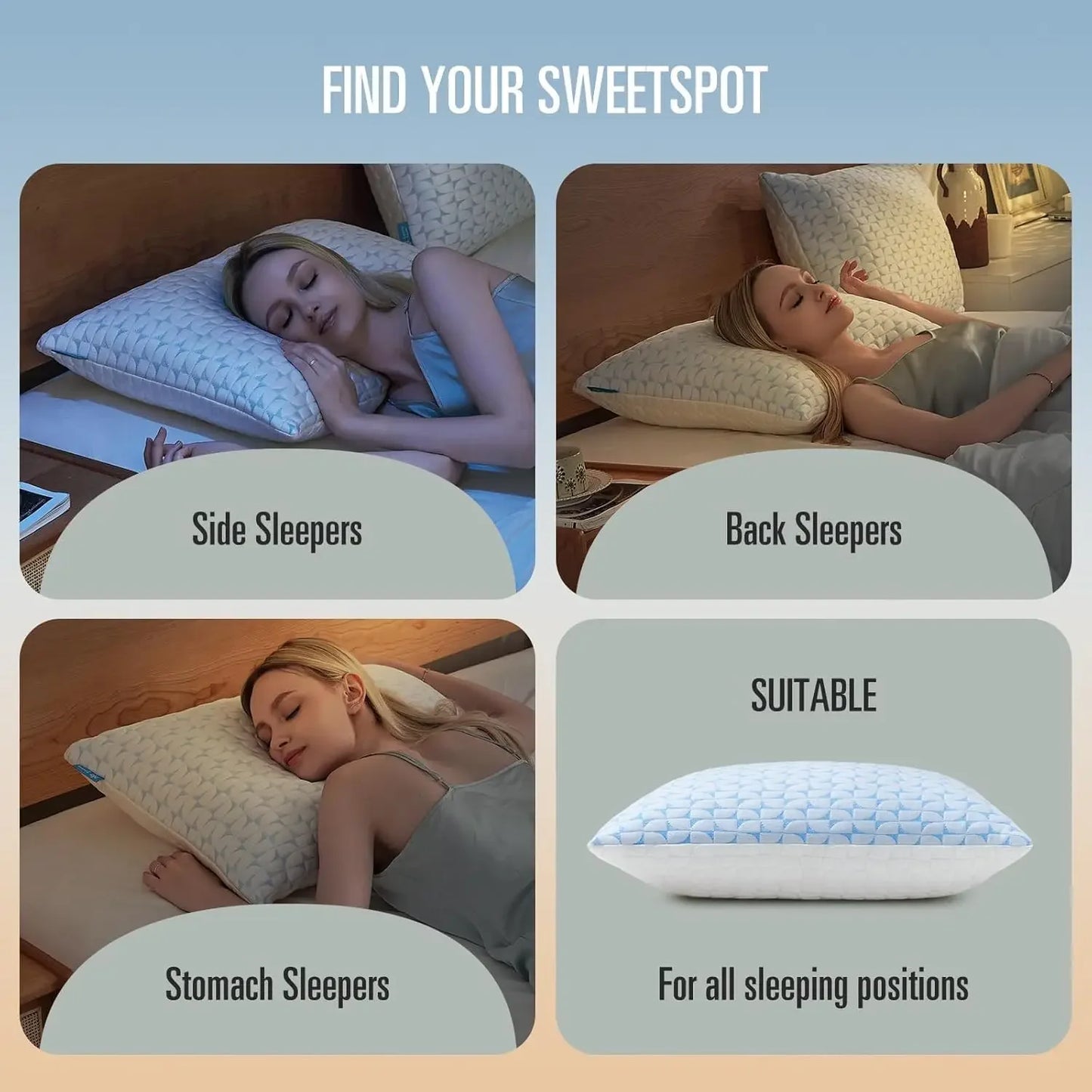 Shredded Memory Foam Pillows Set of 2