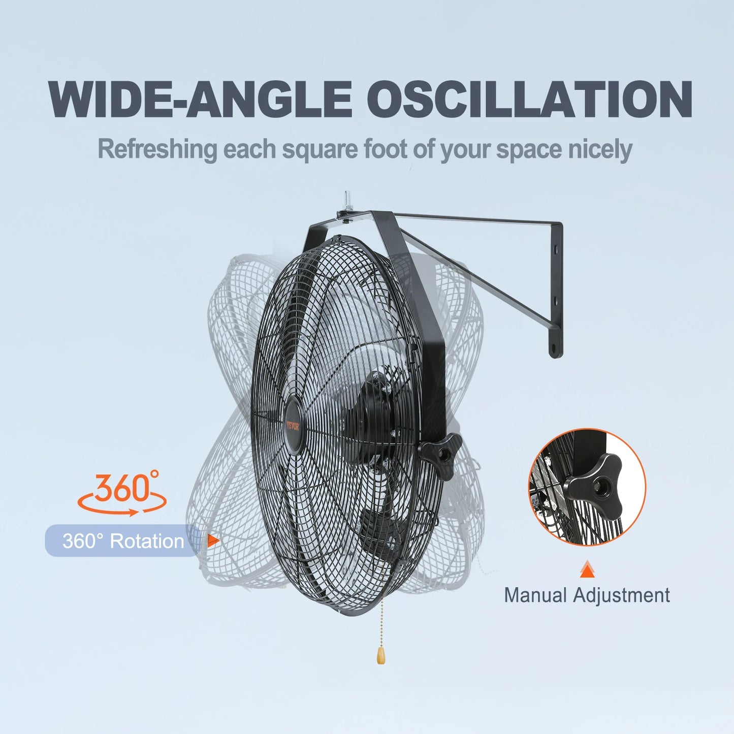 High Velocity Waterproof Oscillating Industrial Wall Fan