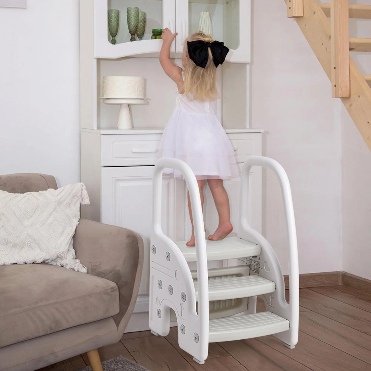 Toddler Step Stool With Handles Three Step Plastic Stool